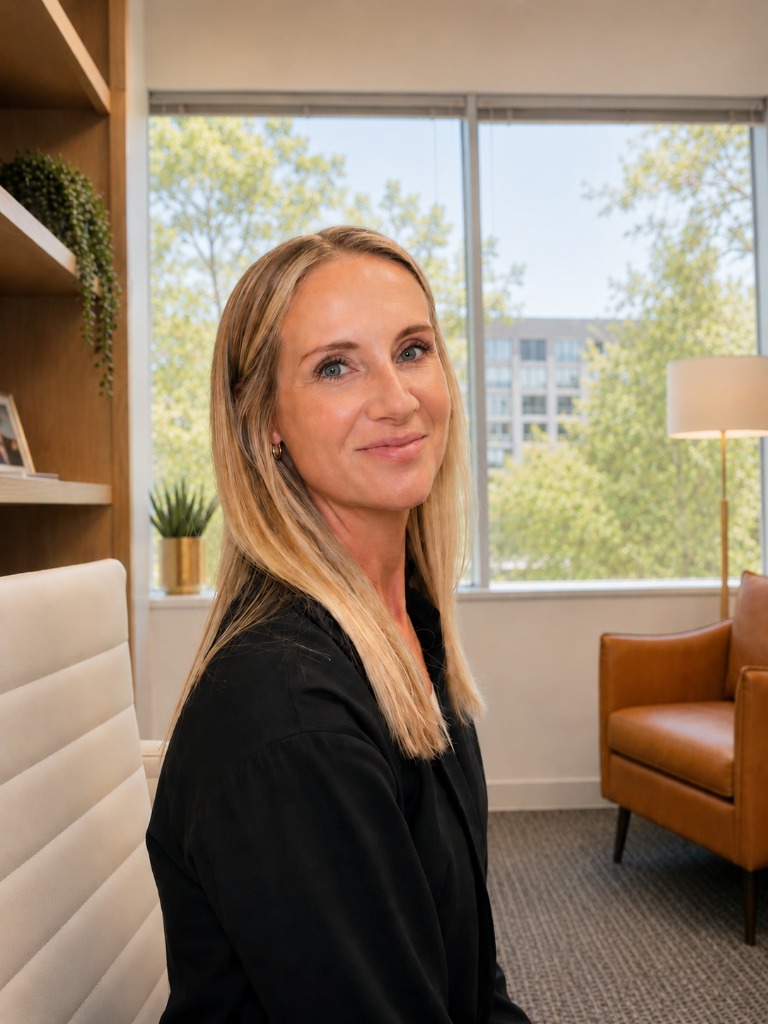 Dr. Jennifer Jansen in her Houston Heights therapy office